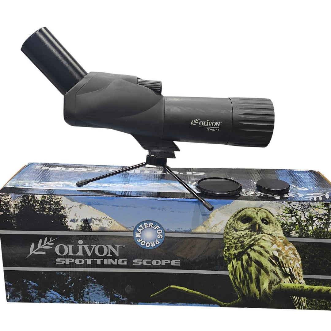 Olivon T-64 16-48x64 Angled Spotting Scope with Tripod & Original Box