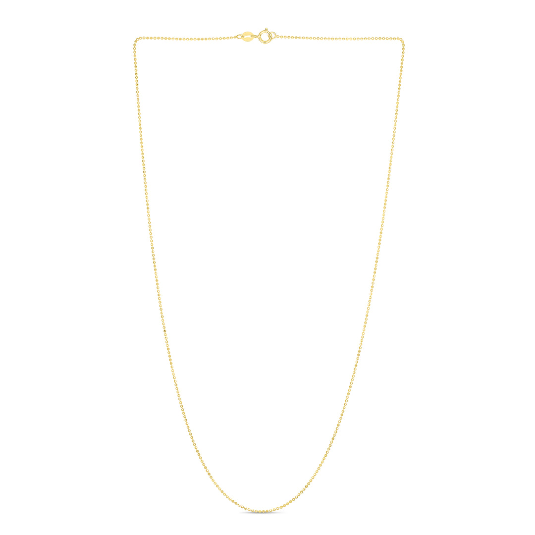 14K Gold 0.9mm Diamond Cut Bead Chain