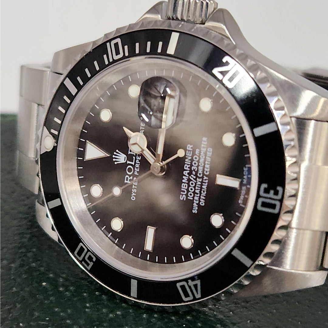 Rolex Submariner Date Stainless Steel Black Dial Classic Dive Watch