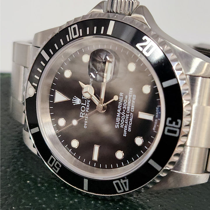 Rolex Submariner Date Stainless Steel Black Dial Classic Dive Watch