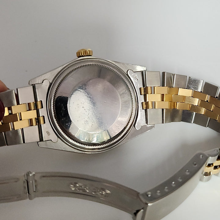 36MM Rolex Date Just Two Tones 18k Yellow Gold Stainless Steel Watch Ref 16013