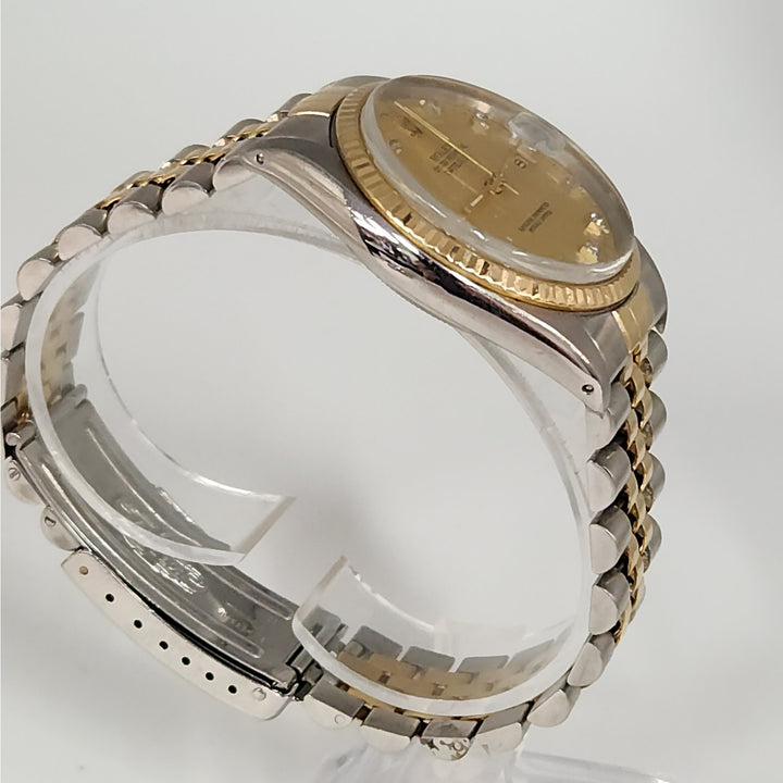 Rolex Datejust 36MM Two Tone 18k Yellow Gold & SS Bracelet Diamond Dial Watch