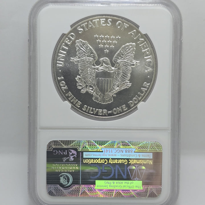 1988 American Silver Eagle, 1 Oz Fine .999 Silver USA Uncirculated $1 NGC MS69
