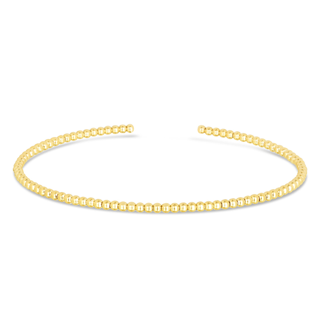 14K Gold 2mm Bead Cuff