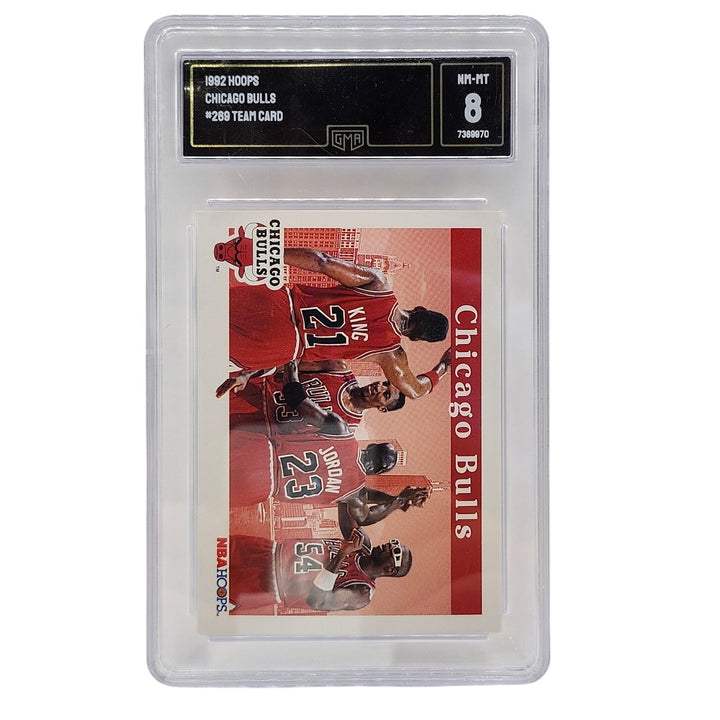 1992 Hoops Chicago Bulls Team Card #269 Michael Jordan GMA 8 NM-MT Vintage Slab