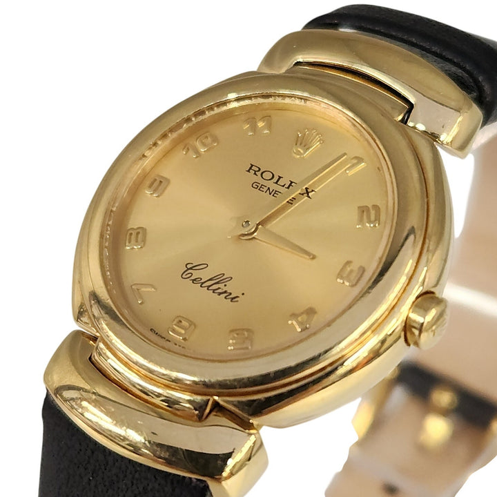 Vintage Rolex Cellini Ref.6621 18k Yellow Gold Ladies Watch-Aftermarket Strap