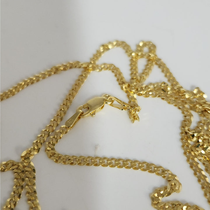 925 sterling Silver Gold -Tone Cuban Link Necklace  24"
