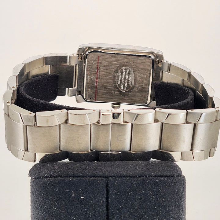 Bulova Rectangular Silver-Tone White Dial Roman Numeral Quartz Watch
