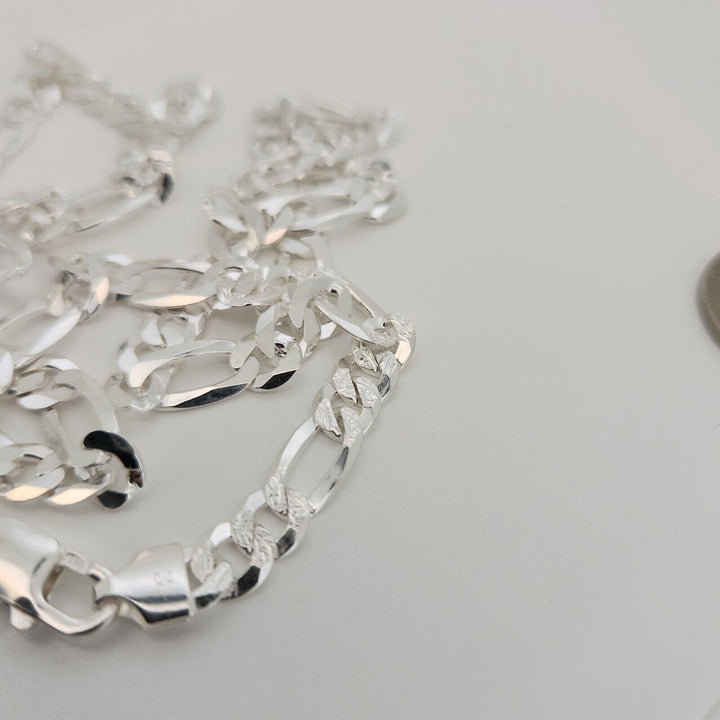 925 sterling silver figaro chain necklace 24" A+