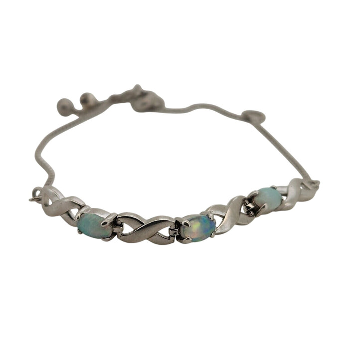 925 sterling silver Opal Slider bracelet