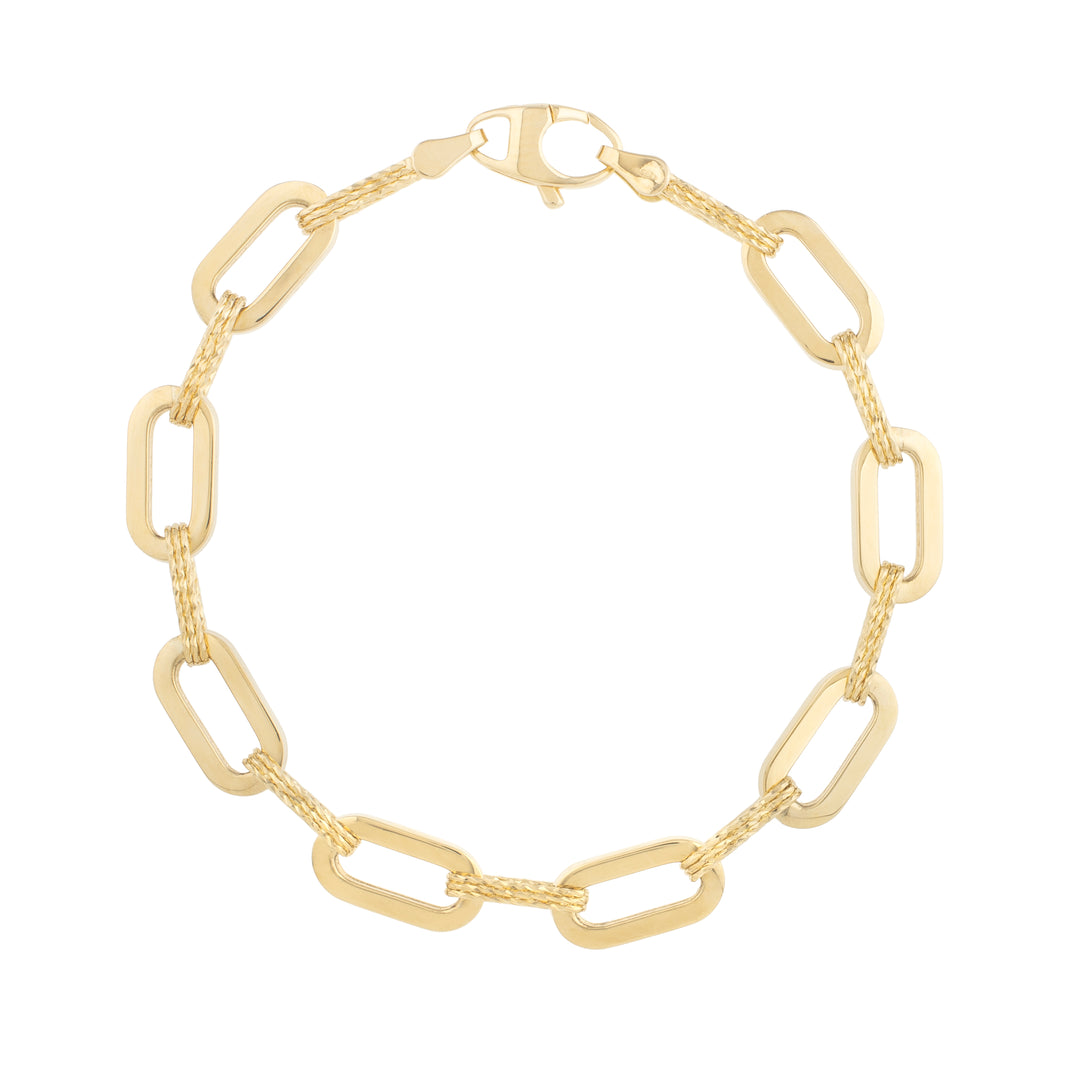 14K 7mm DiamantÃ© Paperclip Bracelet