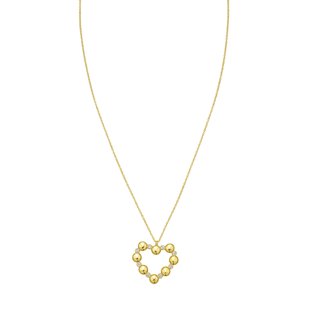 14K Diamond Heart Bauble Necklace