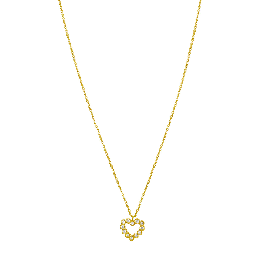 14K Petite Diamond Heart Necklace