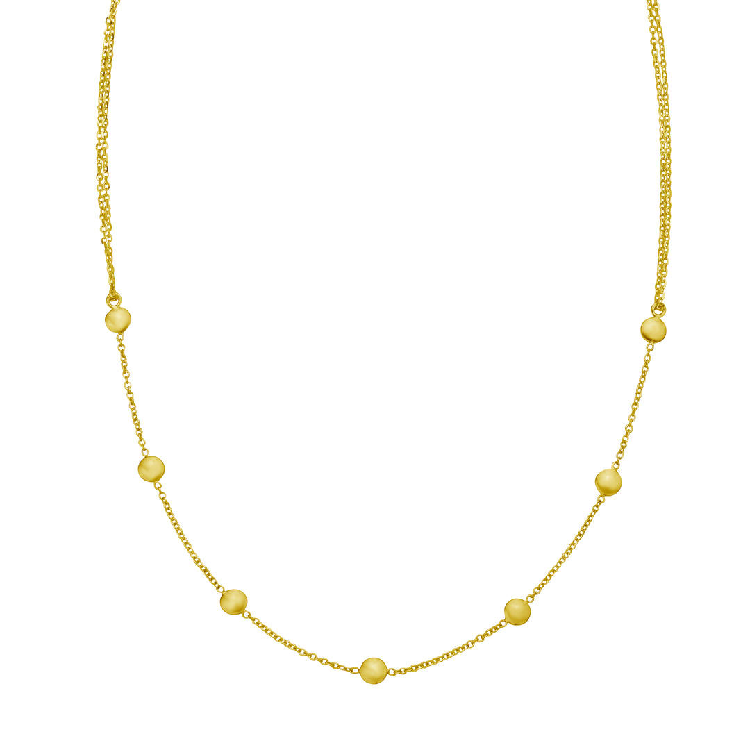14K Adjustable Bead Link Necklace