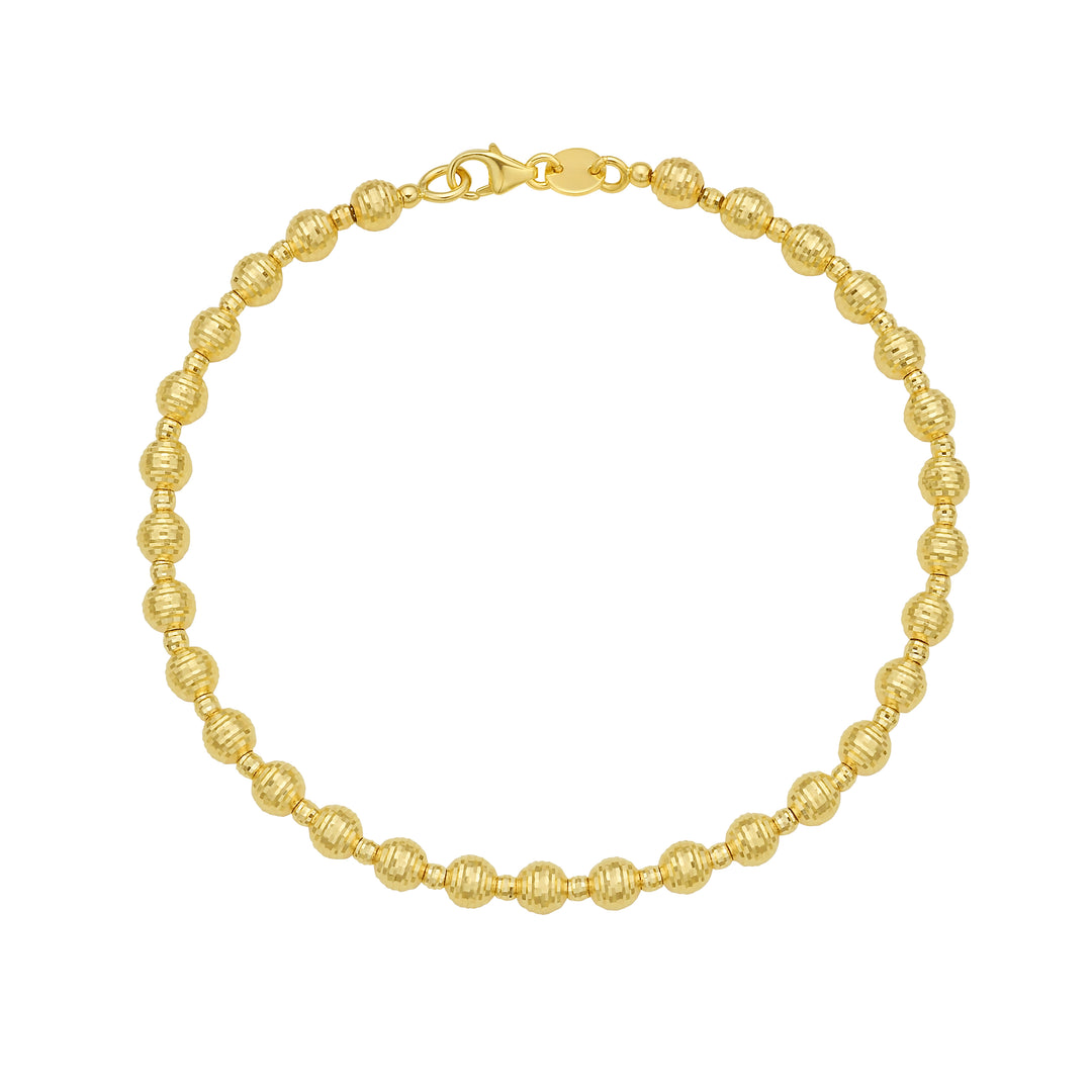 14K Disco DC Bead Bracelet