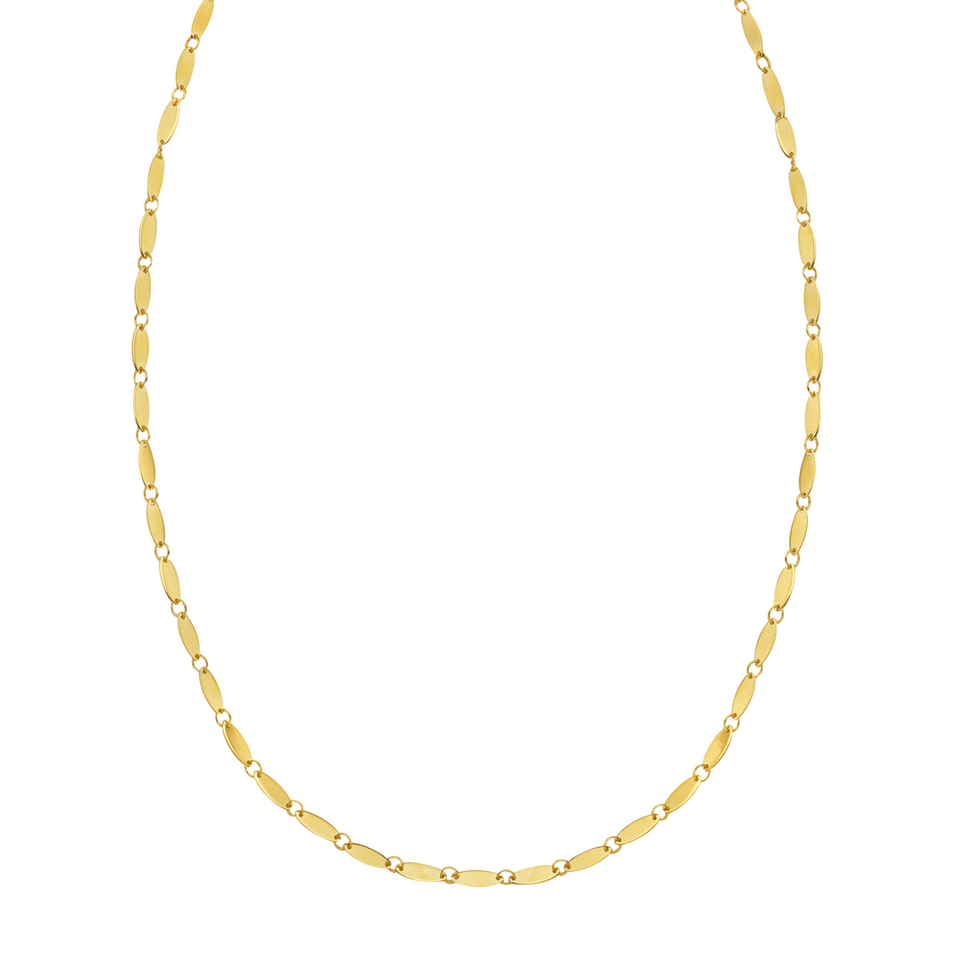 14K Flat Pebble Necklace