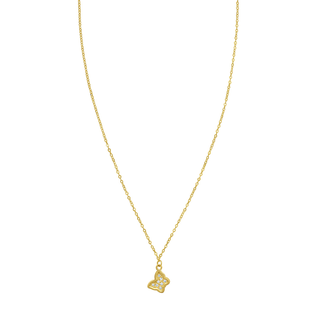 14K Petite Diamond Butterfly Necklace