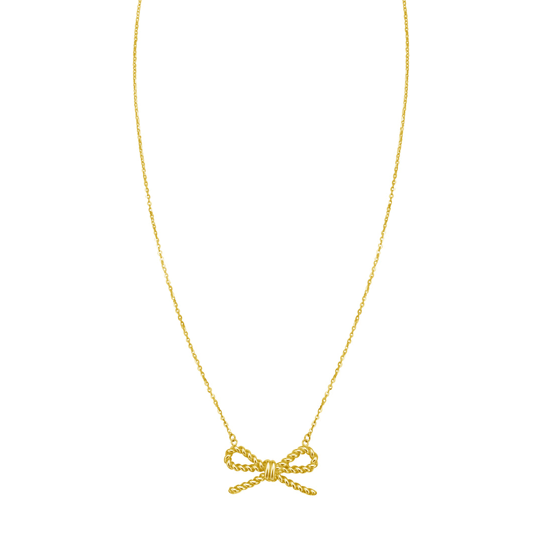 14K Rope Bow Necklace