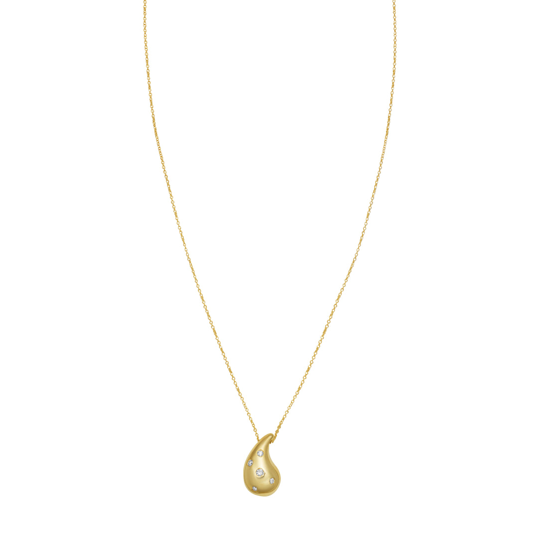 14K Diamond Raindrop Necklace