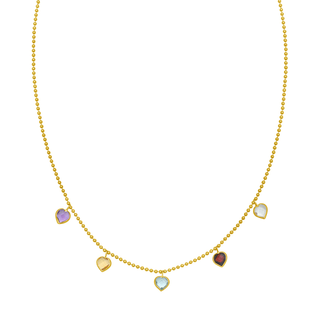 14K Gem Heart Necklace