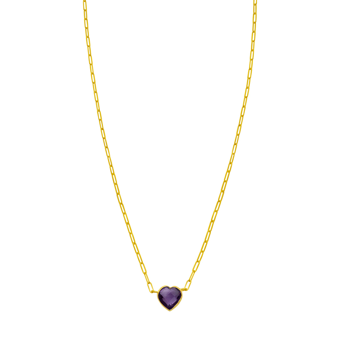 14K Amethyst Heart Necklace