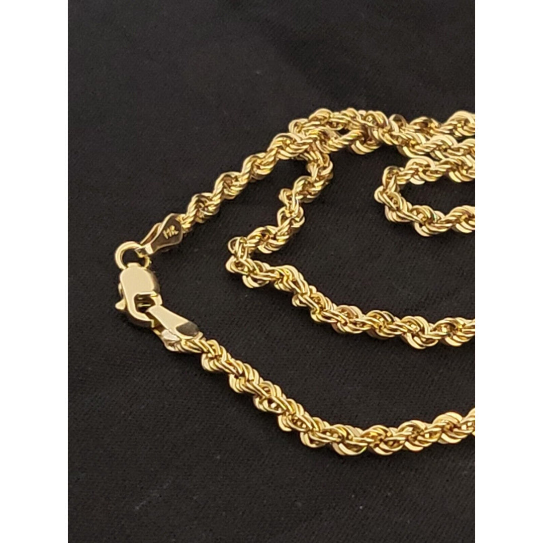 14k Gold Very Shiny Rope Chain Necklace, 20in With 12.6g Of Gold