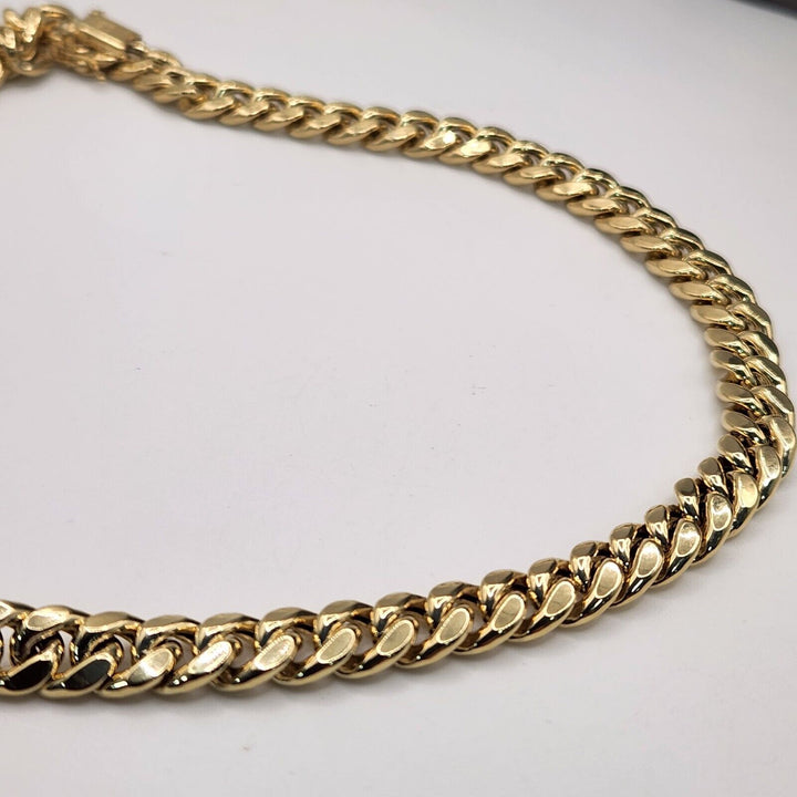 10k Yellow Gold Hollow Cuban Chain Necklace 18"