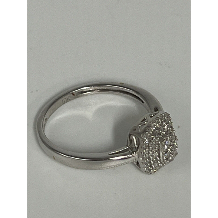 Beautiful 10k White Gold Diamond Ring Size 6.75