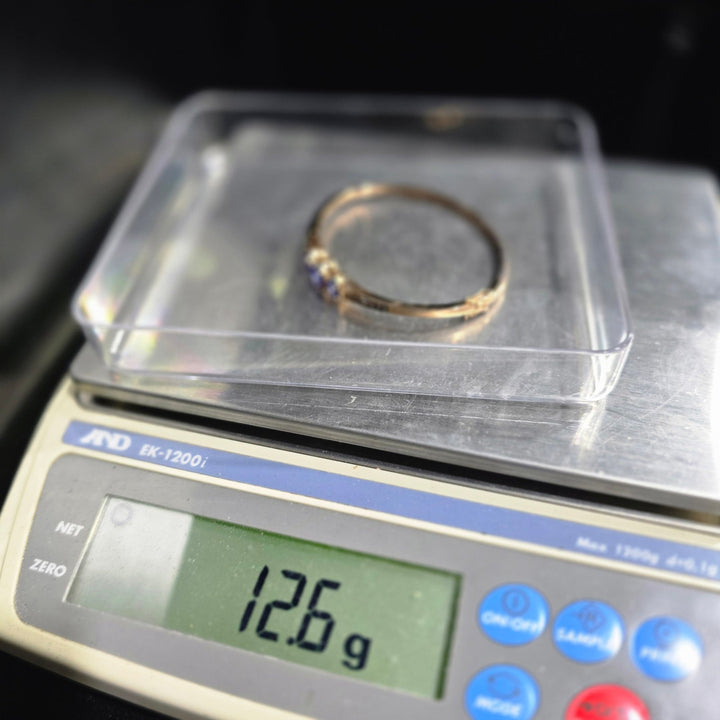 Le Vian 14K Rose Gold Natural Blue Gemstone & Diamond Bangle Bracelet 12.6g