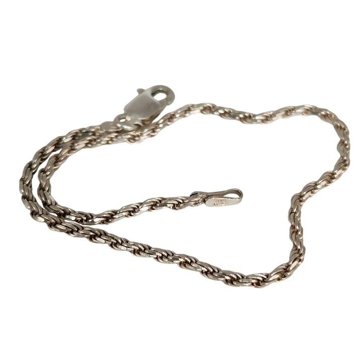 Patina 925 Sterling silver 7" Rope bracelet Classic antique finish silver chain
