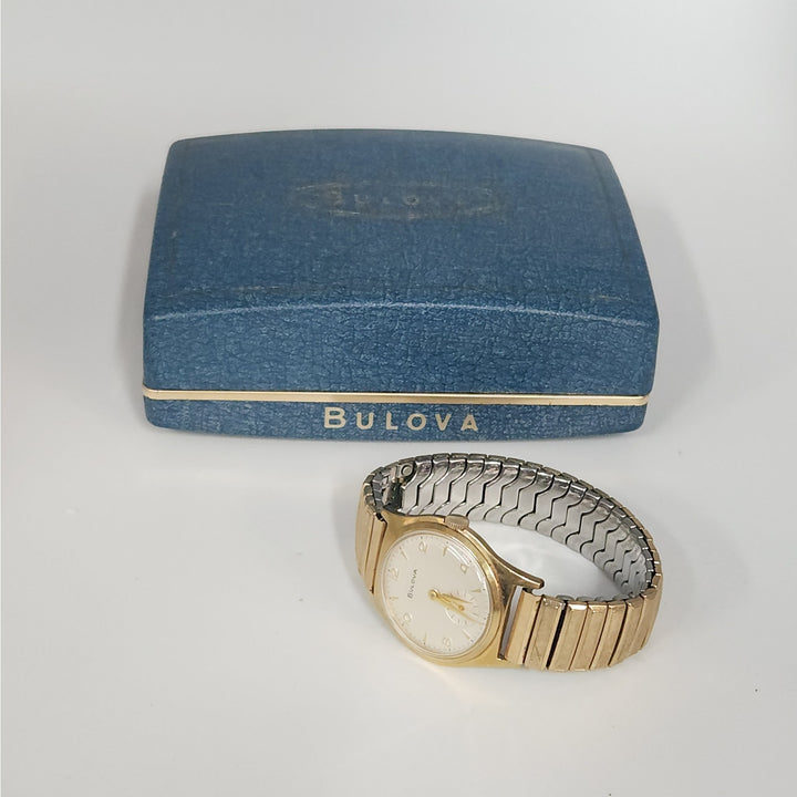 Vintage Bulova senator manual wind watch with small seconds and original box