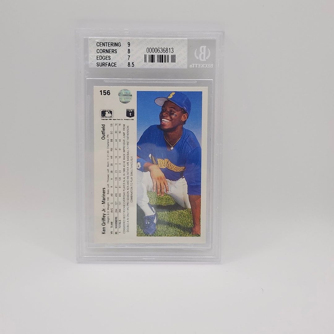 1990 Upper Deck Ken Griffey Jr. #156 Mariners BGS 8 NM-MT Vintage Baseball Card!