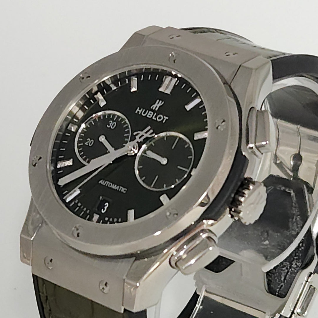 Hublot Classic Fusion Chronograph Green Titanium's Mint Automatic Men Watch