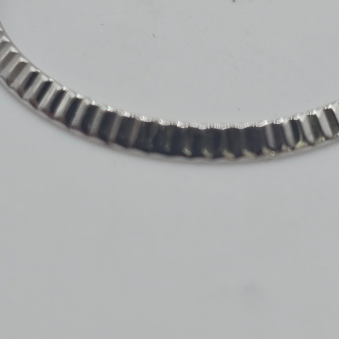 Rolex 18K White Gold Fluted Bezel 23.96mm Genuine Watch Part