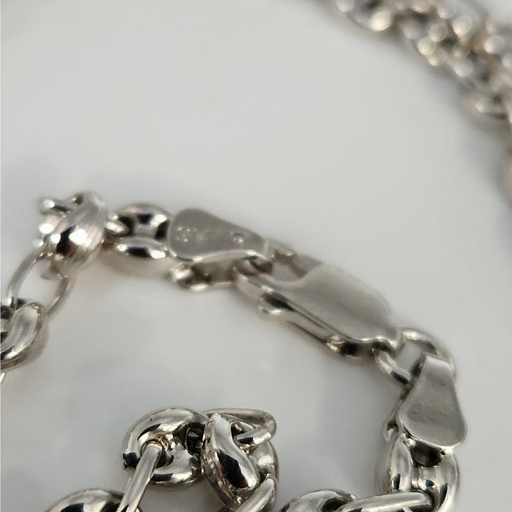 925 Sterling Silver 24" Rhodium Plated Rolo Link Chain Necklace High Shine Finish