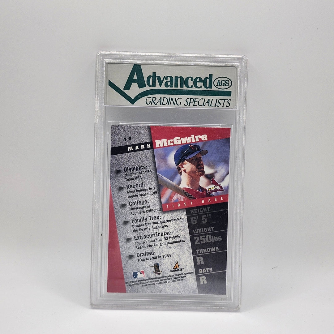 1998 Pinnacle Inside Mark McGwire #40 AGS 9.0 Mint Graded Cardinals Baseball Card