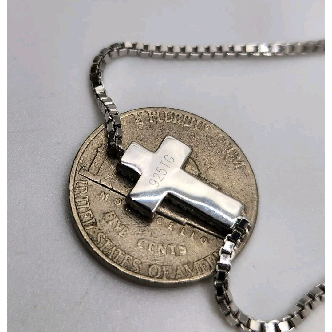 925 Sterling Silver Cross Adjustable Bracelet