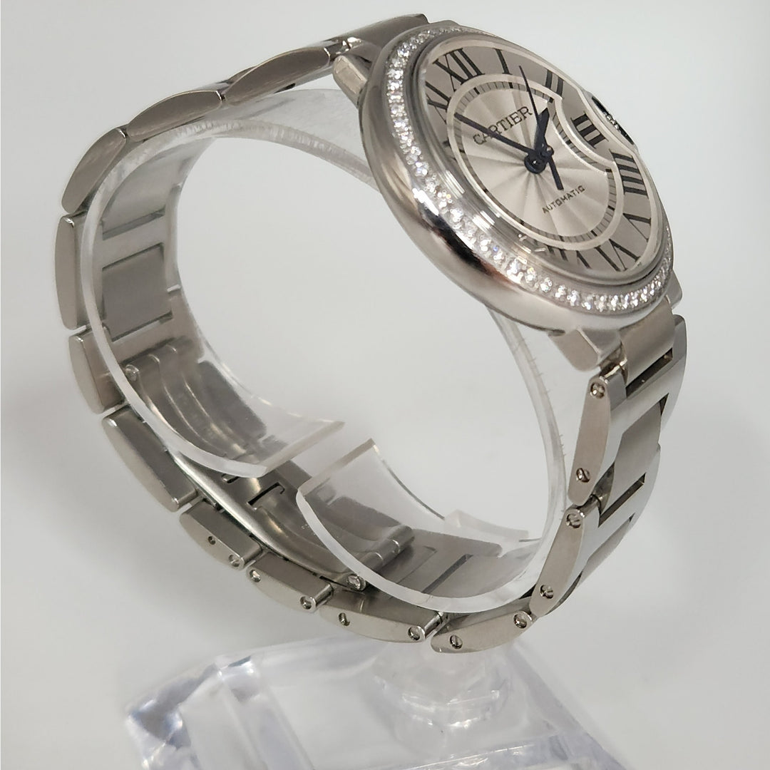 Cartier Ballon Bleu 36MM Automatic Diamond Bezel Watch