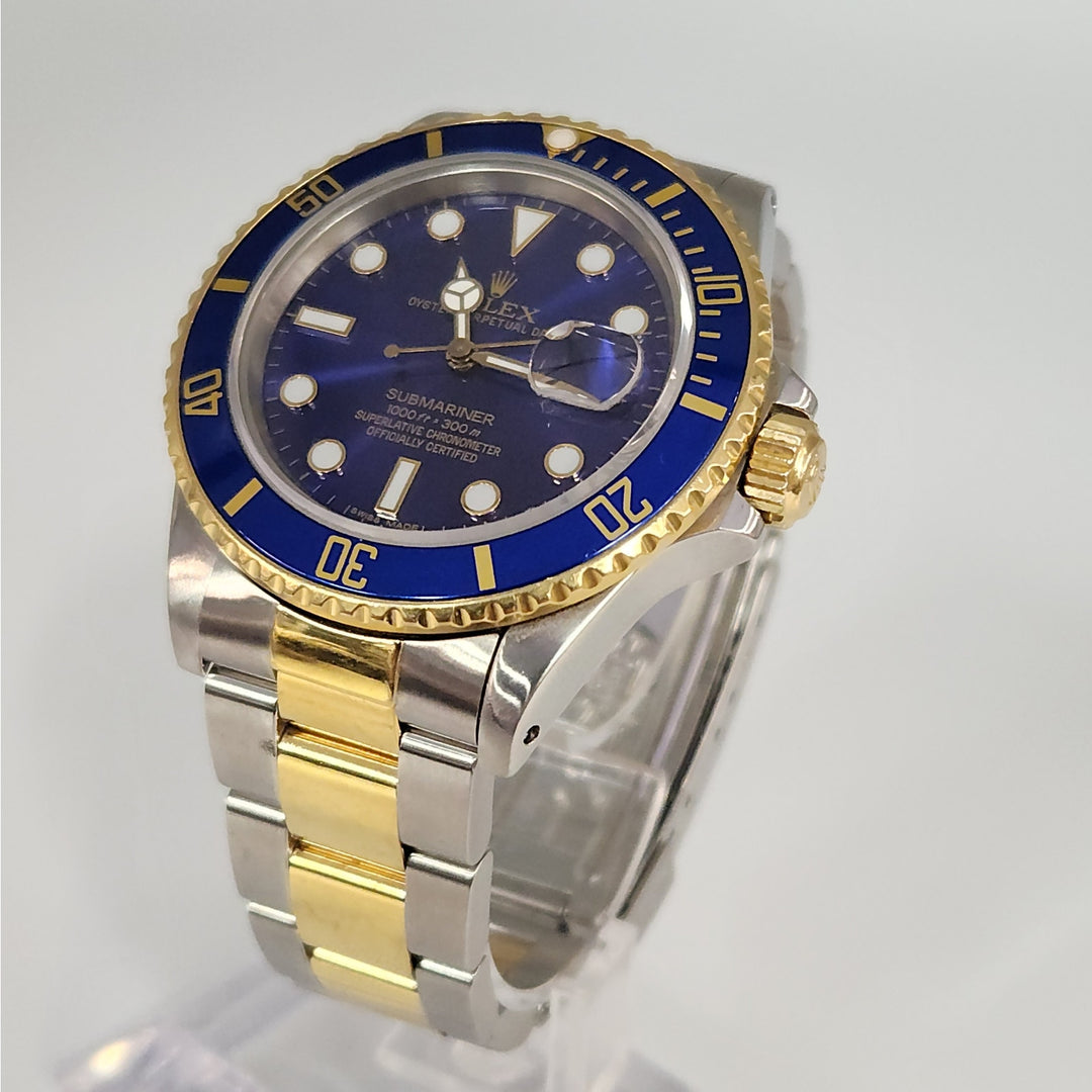Rolex Submariner Date 16803 Two-Tone 40mm Blue Dial Watch