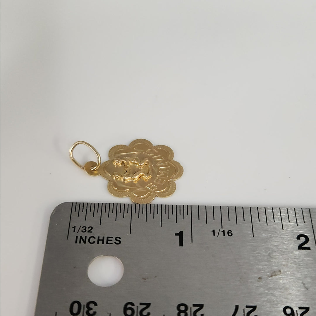 Vintage 14k Yellow Gold Gemini Zodiac Pendant 1.8g