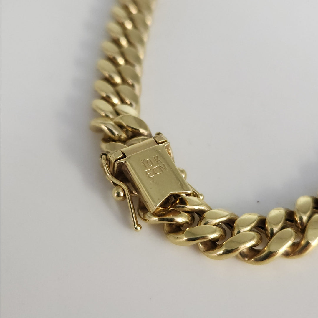 10k Yellow Gold Cuban Link Chain Necklace 22"