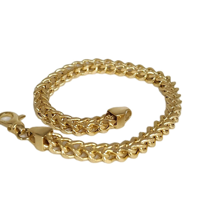 10k Yellow Gold Wheat Chain Bracelet 7.2"
