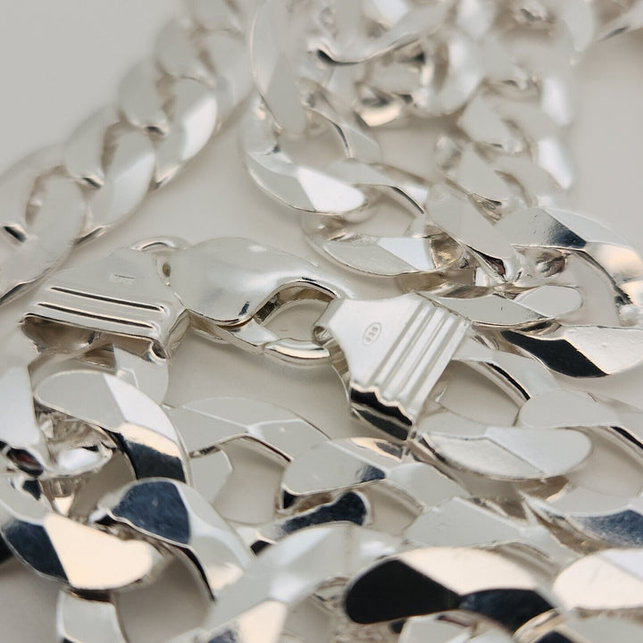 925 Sterling Silver Cuban Chain Necklace 26"