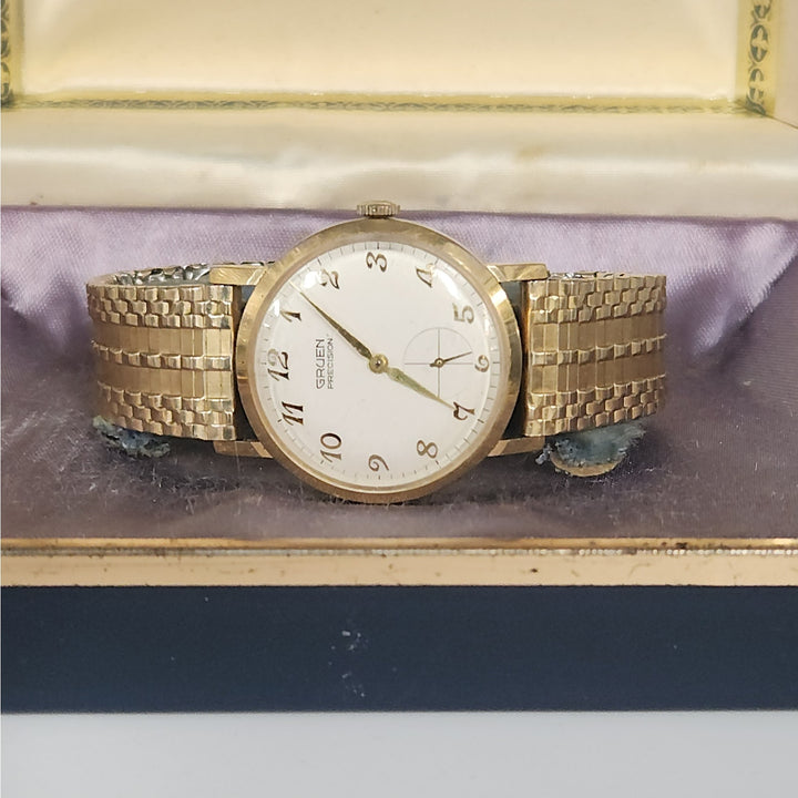 Vintage Gruen Precision Manual Wind Watch with small Seconds and Original box