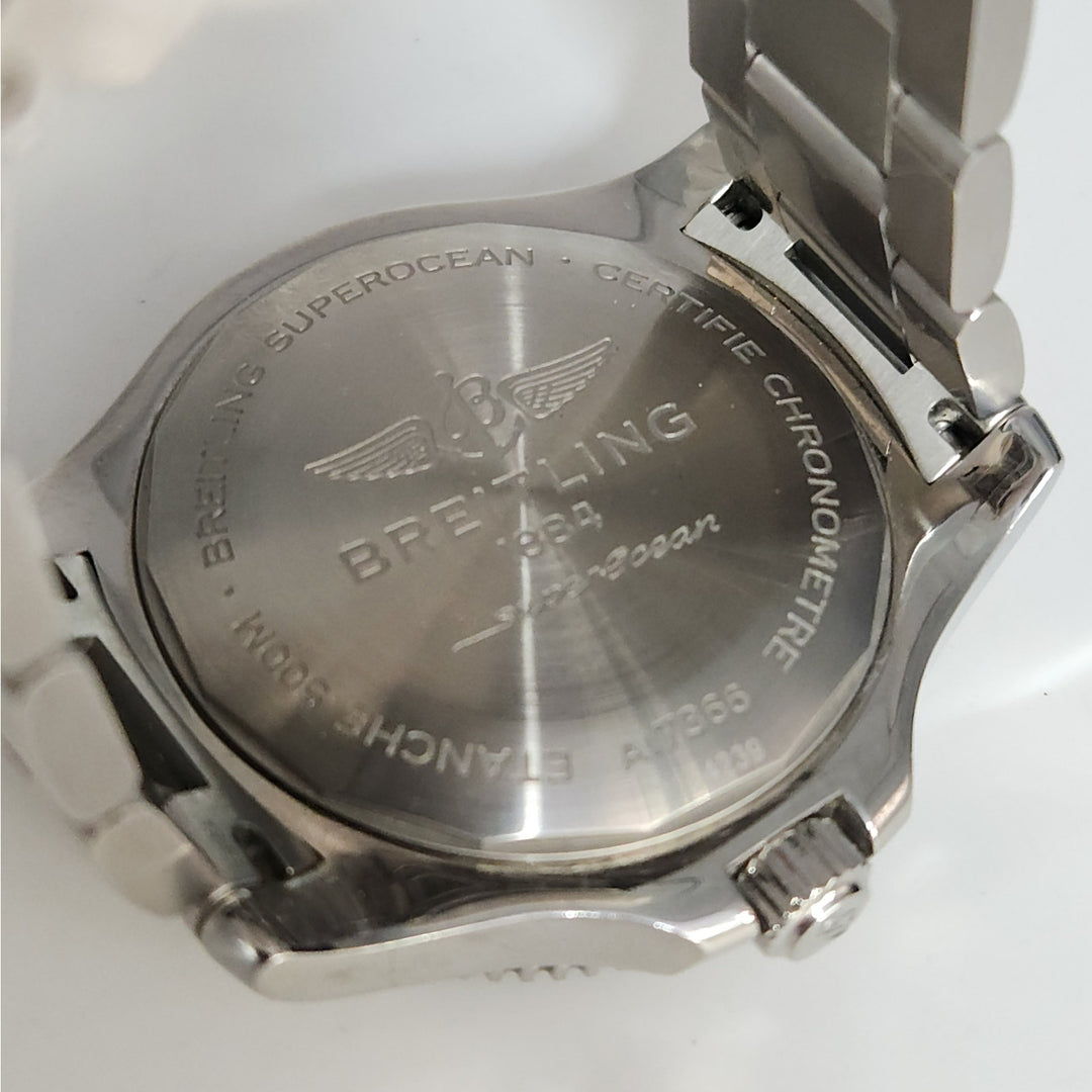 Breitling Superocean Orange Dial Stainless Steel Diver Automatic Chronometer