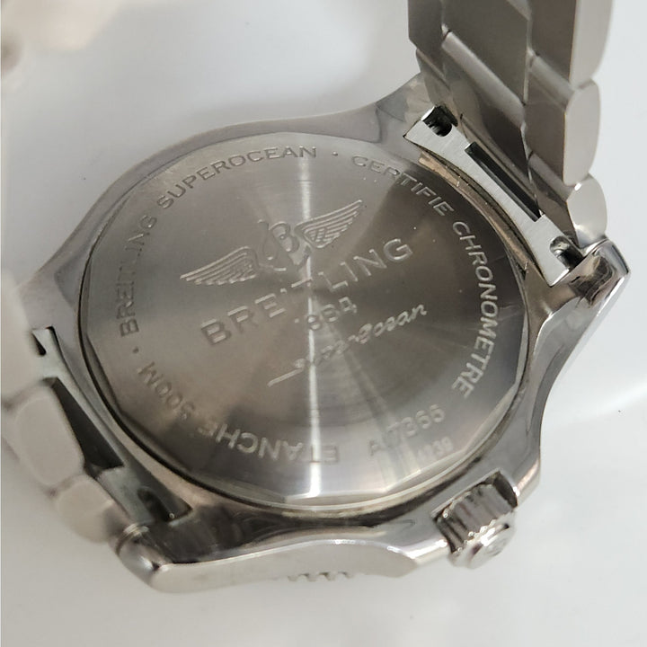 Breitling Superocean Orange Dial Stainless Steel Diver Automatic Chronometer