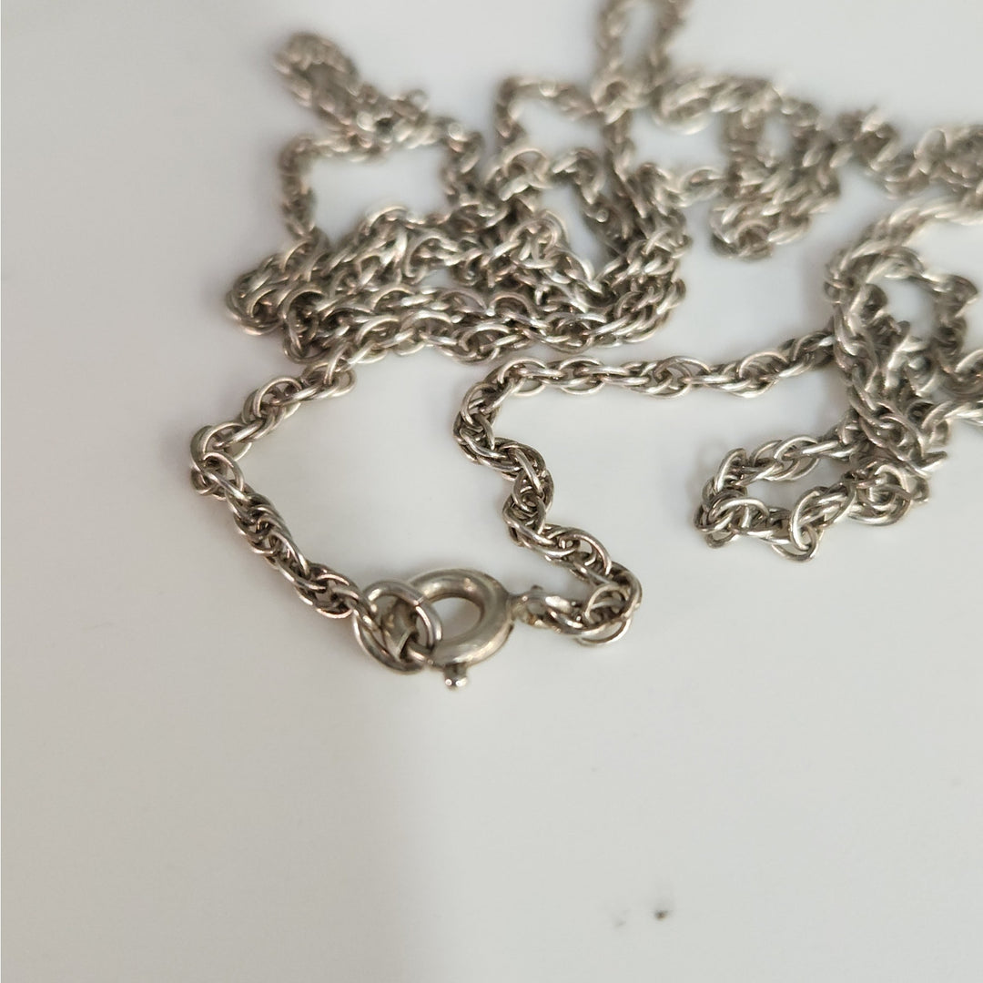 Patina 925 Sterling silver 22" Rope Necklace Classic antique finish silver chain