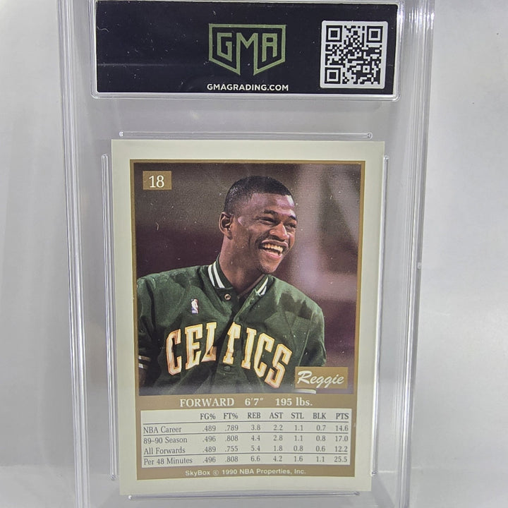 1990-91 SkyBox Reggie Lewis #18 GMA 7 NEAR MINT! Boston Celtics B2