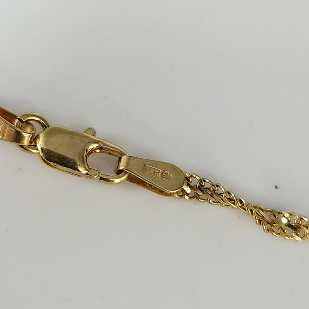 14k Yellow Gold Rope Chain Necklace 18"