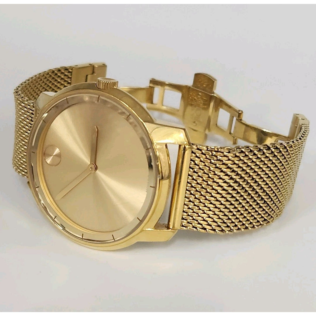 Movado Bold Gold Mesh Stainless Steel Band 44MM Watch